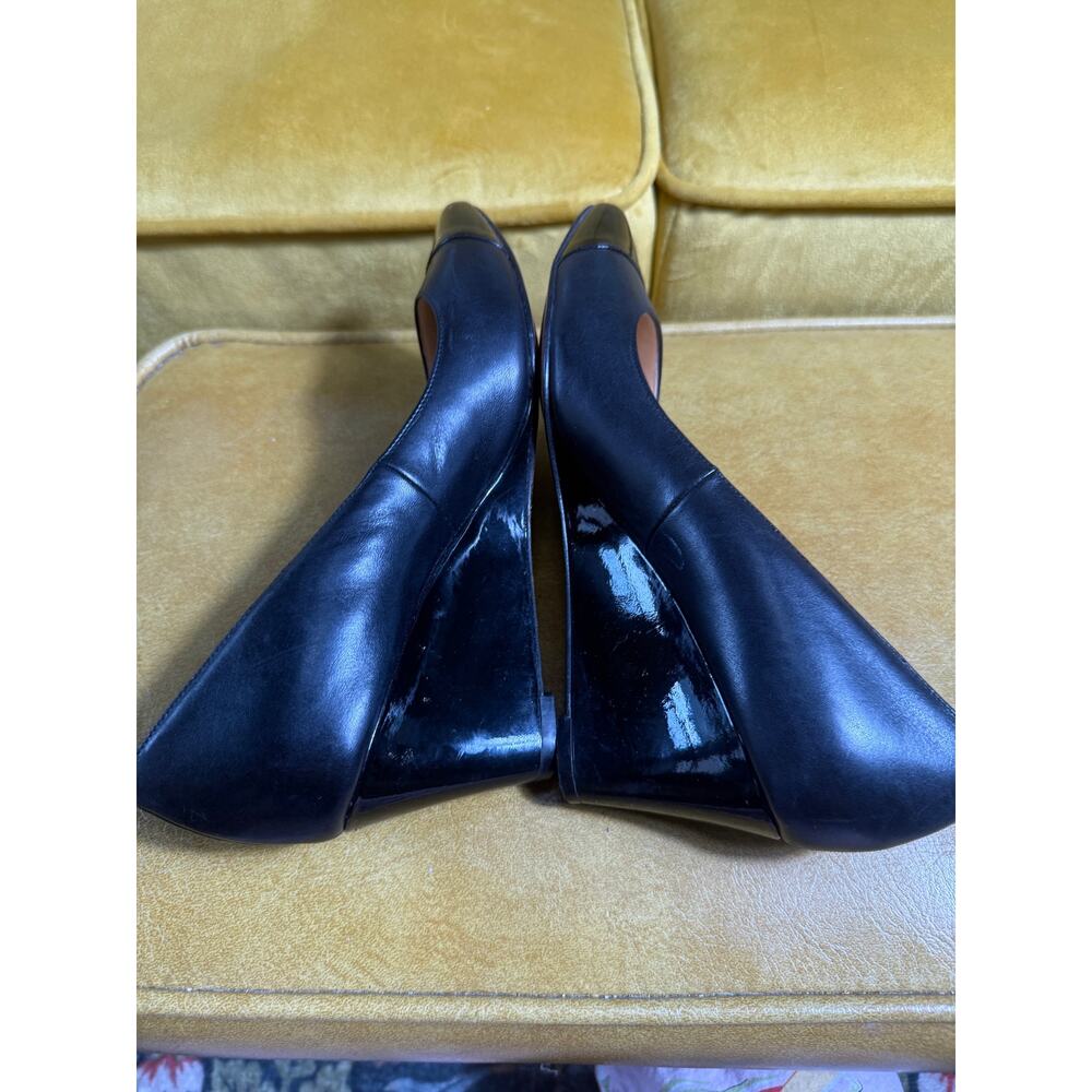 Cole Haan +Nike Air Justine Black Leather Cap Toe Pointed Pumps Heels Sz 7.5B - Picture 7 of 14